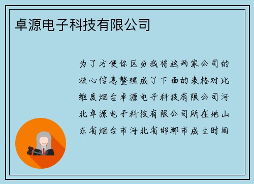 卓源电子科技有限公司